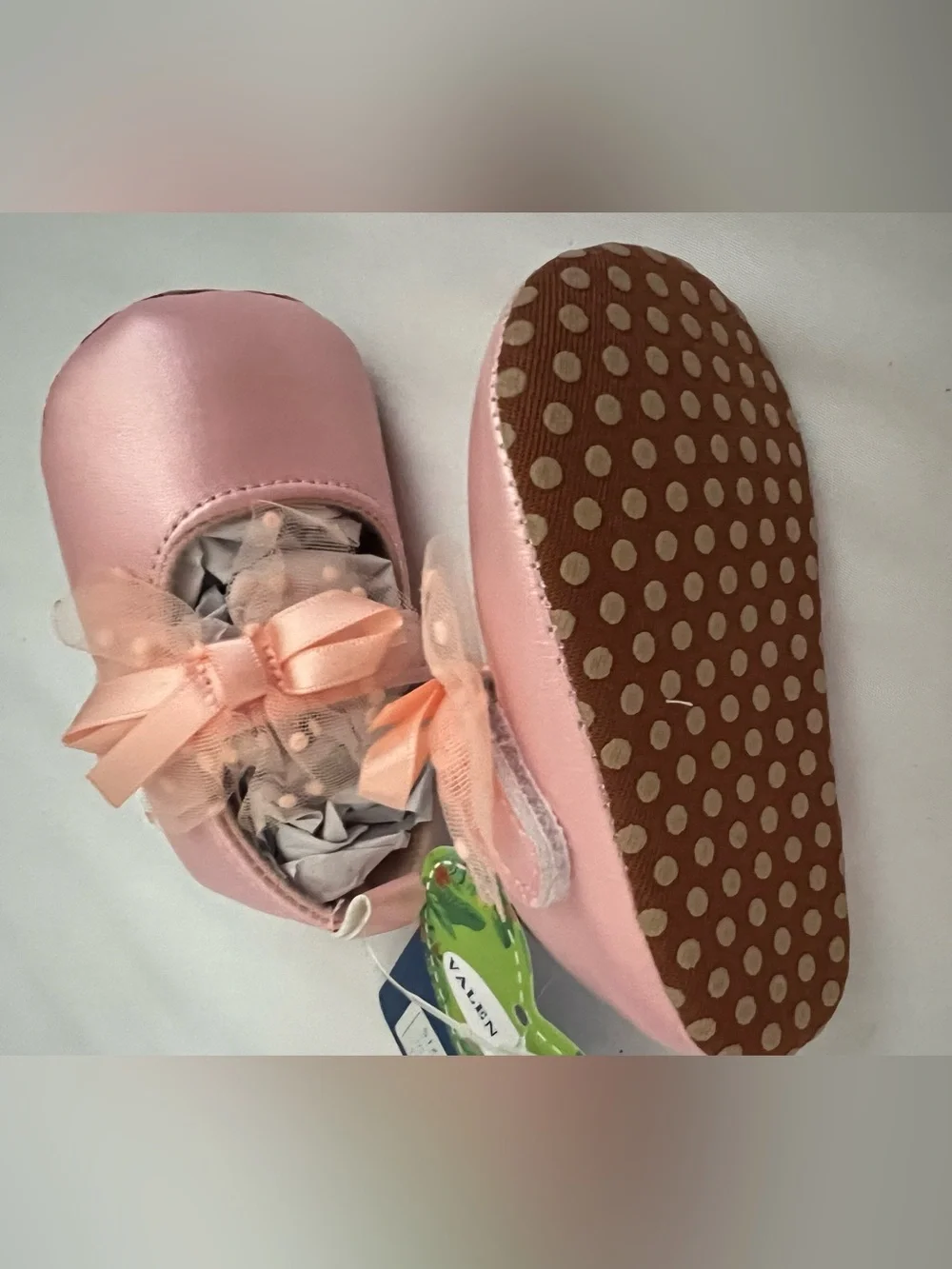 Soft Pink Baby Mary Jane Shoes with Bow Accent